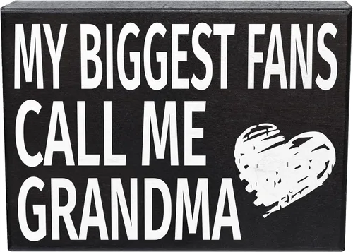JennyGems - Serie de regalos para la abuela - My Biggest Fans Call Me Grandma - Letrero de madera - Día de la Madre, cumpleaños, regalo de Navidad