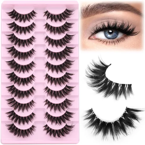Pestañas postizas de aspecto natural, pestañas de banda transparente, ojo de gato, pestañas de visón sintético, pestañas postizas de volumen 3D,