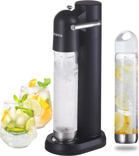 Miniatura 7 de Máquina de agua con gas, seltzer y carbonatador para bebidas, dispensador de vapor de soda, máquina carbonatadora con 2 botellas sin BPA (1 l), 1Lx2