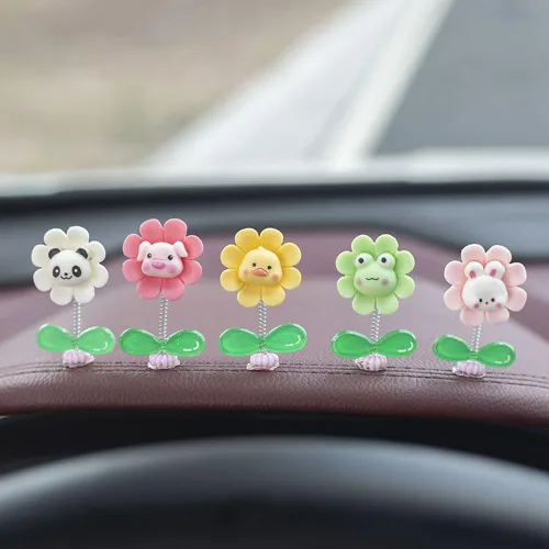 ZOSTLAND Adorables decoraciones de tablero de automóvil, adornos de coche de dibujos animados, divertido adorno de escritorio, fantásticas