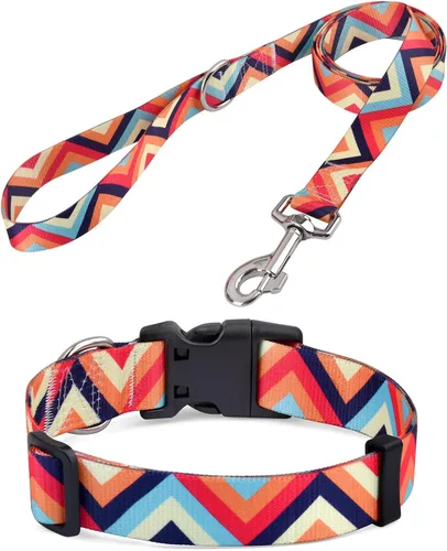 Miniatura 21 de Collar para Perros para Perros Pequeños y Gatos, Collar Suave y Cómodo para Mascotas para Perros Pequeños, Medianos y Grandes, Patrón Geométrico