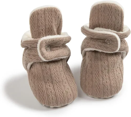 Sawimlgy - Botines de algodón antideslizantes para recién nacido, con agarre, para cuna o para el invierno