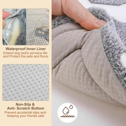 Miniatura 4 de BEAUTYZOO Tapete para cama de perro de 42 x 28 pulgadas, lavable para perros de tamaño XL, antideslizante para jaula de mascotas, tapete rectangular