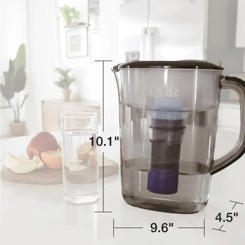 Miniatura 3 de PUR Jarra de filtro de agua de 7 tazas con 1 filtro PUR original, filtración potente 3 en 1, sin BPA, apta para lavavajillas, humo, PPT710BA