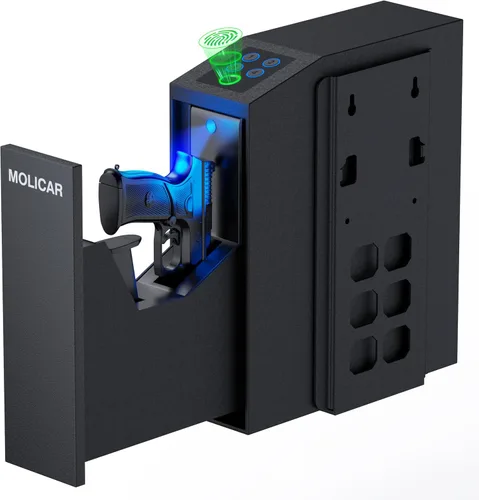 Caja fuerte biométrica para pistola de mano con huellas dactilares, acceso rápido de 3 formas deslizante, caja fuerte para pistola, caja de