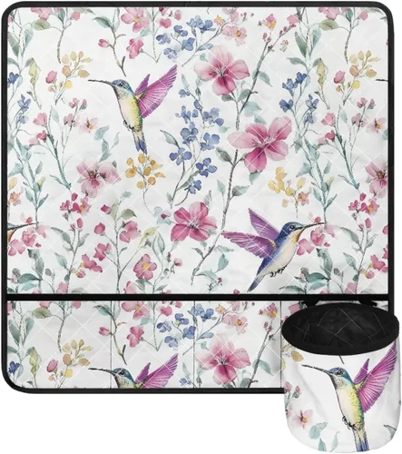 Alfombrilla para máquina de coser de colibrí para silenciar la mesa, reducir la vibración, antipolvo con almacenamiento a prueba de agua para