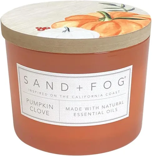 Sand + Fog Vela aromática - Calabaza y Clavo – Fragancias y tamaños adicionales – Mecha 100% de algodón sin plomo - Velas de lujo en tarro para
