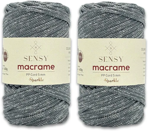 Miniatura 112 de Sensy - Cuerda de poliéster prémium de 0.197 in, 104 yardas, 100% polipropileno, cordón de macramé de 0.197 in, cuerda de ganchillo para bolsa
