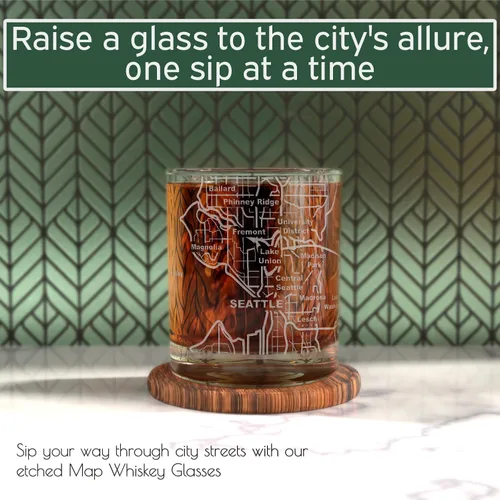 Miniatura 49 de Greenline Goods Vasos de whisky – Juego de vasos de 10 onzas para los amantes de San Luis, grabado con mapa de la ciudad de San Luis Old Fashioned