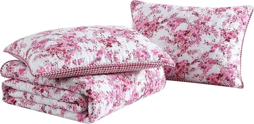 Miniatura 4 de Betsey Johnson - Juego de edredón twin, ropa de cama reversible con puntadas de diamante con funda a juego, microfibra cepillada, elementos