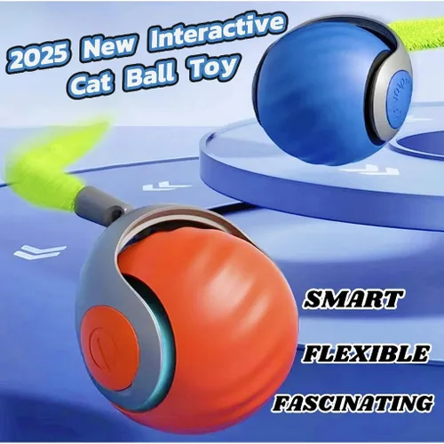 Miniatura 4 de Paquete de 2 juguetes para gatos Speediest Tail 2.0, juguete interactivo, juguetes para gatos de interior, bola de gato viral masticable, juguete