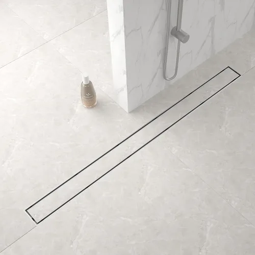 Miniatura 23 de Drenaje de ducha lineal de 12 pulgadas, drenaje de piso cepillado con rejilla de inserción de azulejos y colador de cabello, baño de acero