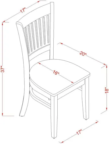 Miniatura 15 de East West Furniture NOVA5-LWH-W - Juego de mesa de comedor de 5 piezas, incluye una mesa de cocina rectangular con hojas de mariposa y 4 sillas