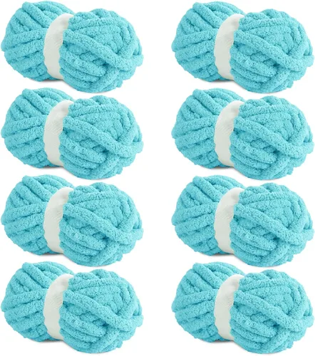 Miniatura 57 de HOMBYS Hilo de Chenille Grueso Carbón para Crochet, Hilo Grueso Espeso y Esponjoso para Tejer, Hilo Súper Grueso para Tejer Mantas a Mano, Hilo