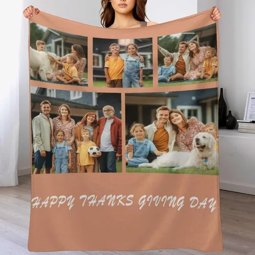 Miniatura 17 de M YESCUSTOM Manta personalizada con imagen y texto, manta personalizada de collage de fotos, mantas de vellón personalizadas para regalo de 1 imagen