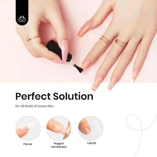 Miniatura 7 de beetles Gel Polish Kit de pegamento para uñas acrílicas, cepillo 5 en 1 súper fuerte, pegamento de gel y esmalte, requiere lámpara LED, regalo