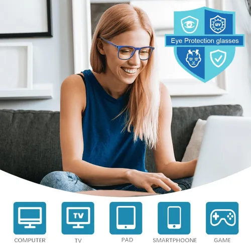Miniatura 2 de AOSM Lentes de luz azul para hombres y mujeres, gafas de juego antirreflejos, protección UV400, bloqueo de luz azul para aliviar la fatiga ocular