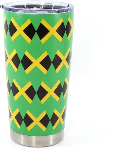 Vaso de 20 onzas con tapa, acero inoxidable aislado al vacío de doble pared, taza de café aislada duradera, bandera de Jamaica, Reggea, Rasta,