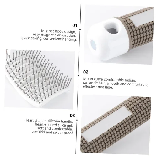 Miniatura 8 de Beavorty 2 unids cepillo de pelo curvado desenredante peine ergonómico tipos de cabello ligero portátil para viajes cuero cabelludo amigable