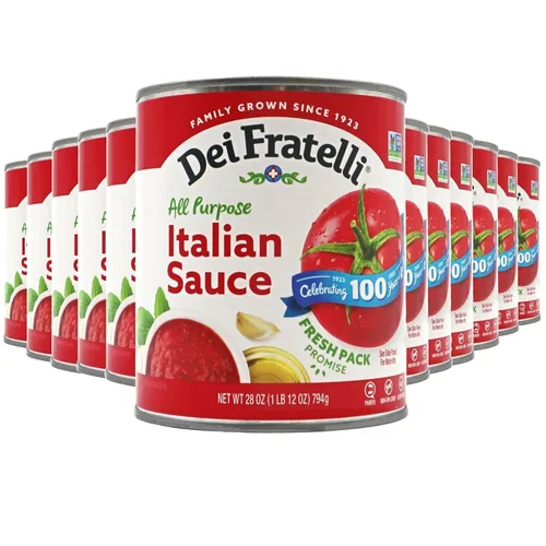 Miniatura 6 de Dei Fratelli Salsa italiana (latas de 28 onzas, paquete de 6) - Madurado en vid - Sin agua añadida, sin pasta - Sin OMG, sin gluten - Receta