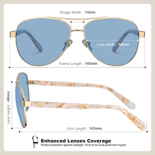 Miniatura 62 de CARFIA Gafas de sol polarizadas para mujer, protección UV, brazos de acetato, marco de metal, sombras para mujer, CA3216