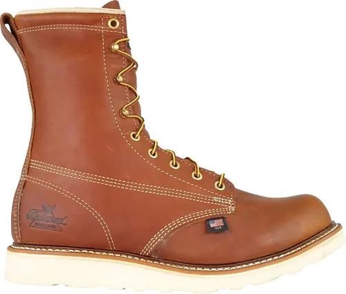 Miniatura 2 de Thorogood American Heritage - Botas de trabajo con punta de acero de 8 pulgadas para hombre, cuero de grano completo con punta redonda, suela