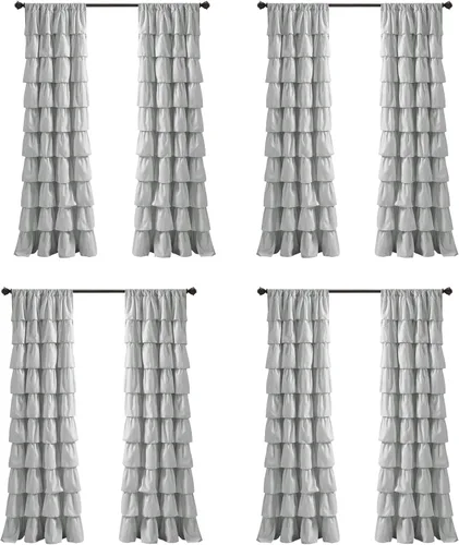 Miniatura 7 de Lush Decor Cortina de Ventana con Volantes Blush - Panel de Estilo Shabby Chic Rústico de Granja para Sala de Estar, Comedor, Dormitorio
