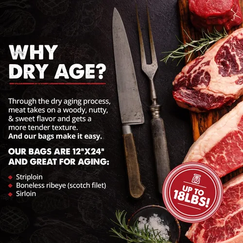Miniatura 3 de Bolsas de envejecimiento seco UMAi Dry para filetes, paquete de 3, bolsas de envejecimiento seco para carne, filete ribeye y solomillo hasta 12-18