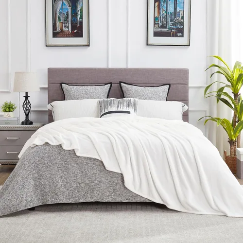 Miniatura 27 de Dreamnine Manta extrasuave, vellón de felpa, silla, sofá, 50 x 60 pulgadas, franela de terciopelo, ligera, mullida, microfelpa, decorativa, cálida
