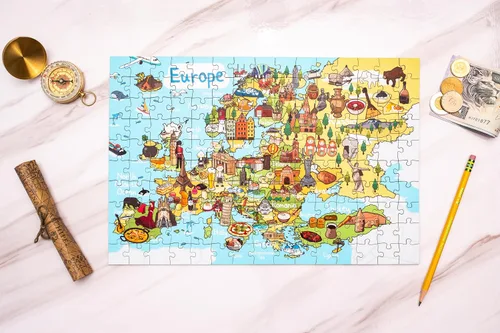 Miniatura 2 de Rompecabezas de madera de mapa de Europa de 152 piezas, 10 x 15 pulgadas