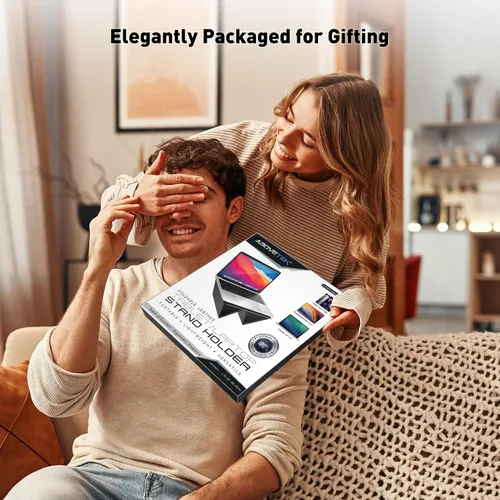 Miniatura 7 de AboveTEK Soporte ergonómico para laptop y tablet para escritorio, elevador plegable portátil, soporte de viaje de ángulo ajustable para MacBook Negro