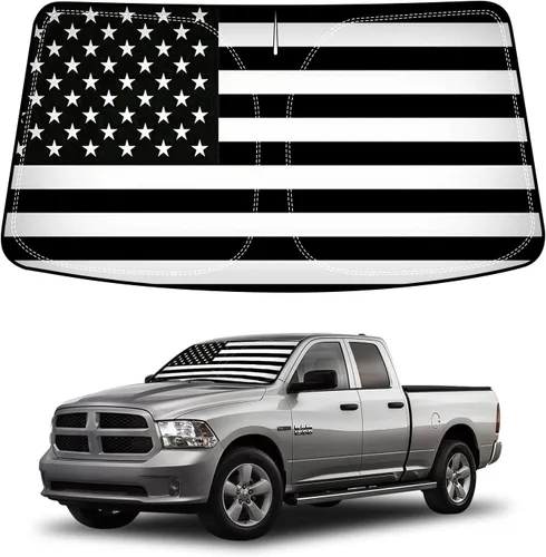 Miniatura 8 de D-Lumina - Parasol plegable para parabrisas para Dodge Ram 1500 2009-2018, protector de sol frontal que bloquea los rayos UV, accesorios para Plata