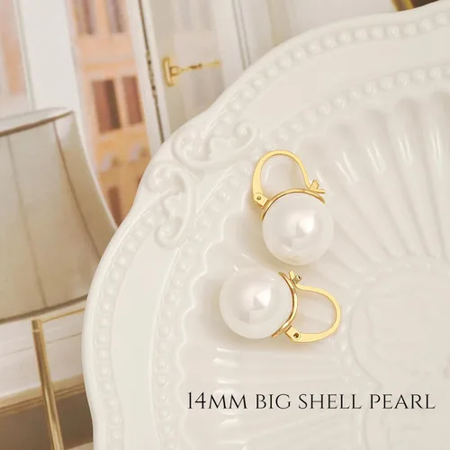Miniatura 40 de Aretes colgantes de plata de ley 925 seleccionados a mano AAA+ de 7.5 a 0.315 in con perlas cultivadas de agua dulce blancas para mujer