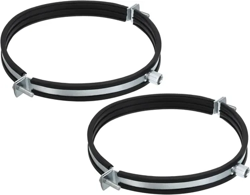 Miniatura 8 de PATIKIL Gancho de tubo de anillo dividido, 2 piezas de 2.5 pulgadas (2.559 in) de hierro chapado en zinc ajustable para montaje en pared, montaje