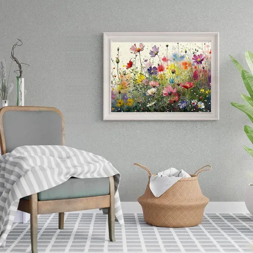 Miniatura 3 de Kits de pintura de diamante KEUASDV para adultos, kits de arte de diamante 5D DIY de flores coloridas, taladro completo de diamantes para regalo