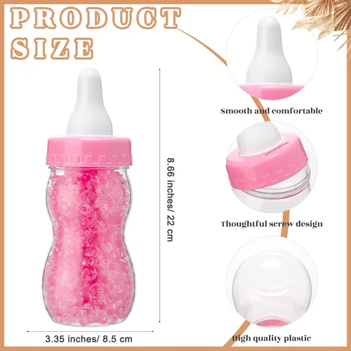 Miniatura 3 de Roowest 512 piezas de juegos de baby shower Adivina cuántos chupetes signo 100 pequeños juegos de adivinanzas, 10 lápices HB, botella de leche