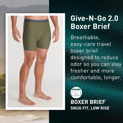 Miniatura 2 de ExOfficio Bóxer estándar Give-n-go 2.0 para hombre, paquete de 2