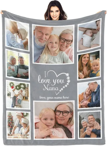 Miniatura 20 de Regalos para hija, mantas personalizadas con fotos, mejor manta para hija, manta personalizada con foto de niños, mantas personalizadas con collage