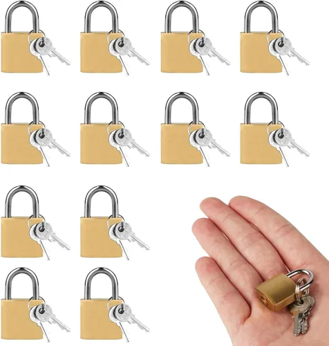 Miniatura 11 de 4 piezas de candados pequeños con llave, candados de chapa, candado de latón sólido con llave, cerraduras de casilleros con las mismas llaves