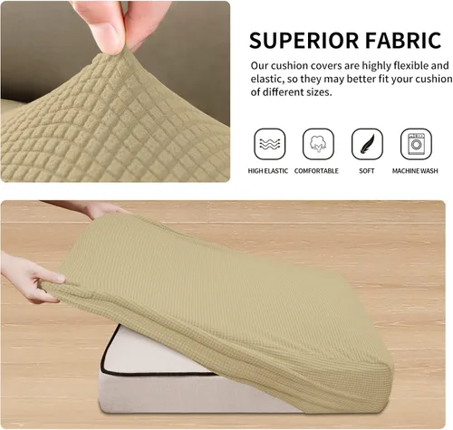 Miniatura 5 de Easy-Going - Funda de cojín elástica individual para sofá biplaza, sillón, funda de cojín protectora, suave, flexible con parte inferior elástica