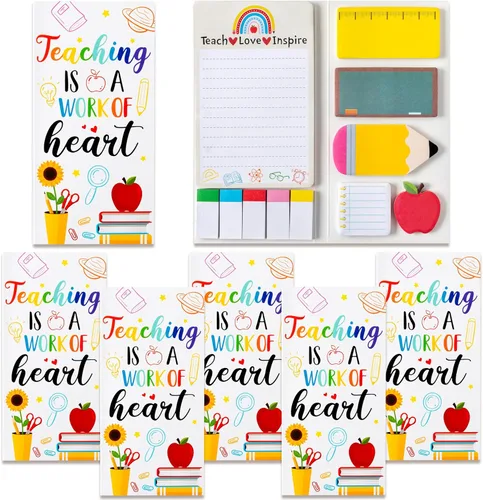 Miniatura 29 de Xqumoi Teaching is A Work of Heart - Juego de notas adhesivas de 550 hojas, lápiz en forma de manzana, blocs de notas autoadhesivas, notas