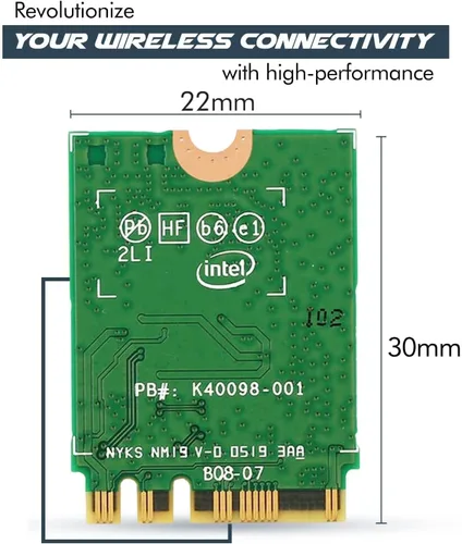 Miniatura 2 de Adaptador WiFi 6 AX200 Tarjeta WiFi 802.11ax M.2 de doble banda para PC Hasta 2.4 Gbps Sin vPro Compatible con Bluetooth 5.2 e Intel, AMD