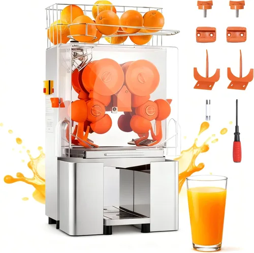 Miniatura 12 de Exprimidor comercial, máquina de jugo de naranja con caja de filtro extraíble, exprimidor de naranja comercial de 22 a 30 naranjas por minuto