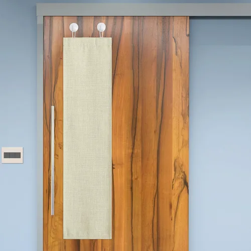 Miniatura 21 de NICETOWN Cortinas pequeñas para puerta francesa con ganchos autoadhesivos, cortinas opacas de lino sintético con aislamiento térmico para puertas