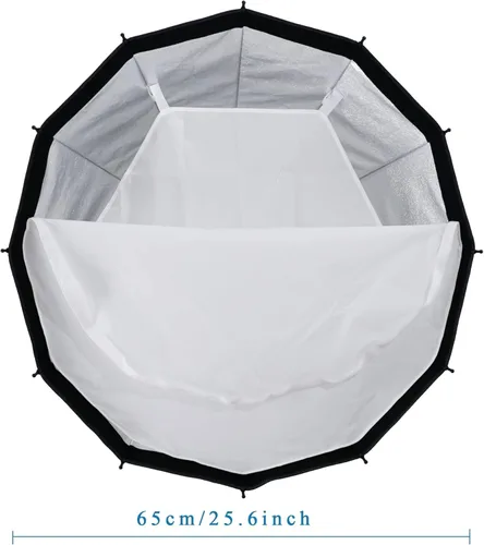 Miniatura 7 de WELLMAKING Caja de luz parabólica de 25.6 pulgadas de 16 quilates de configuración rápida y plegable, con difusores/rejilla de panal/bolsa