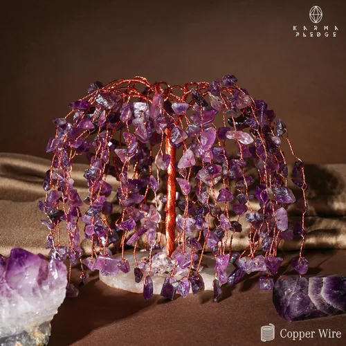 Miniatura 5 de Árbol de la vida de cristal de amatista curativos de chakras, árboles bonsái de Feng Shui para energía positiva, dinero, buena suerte, árbol