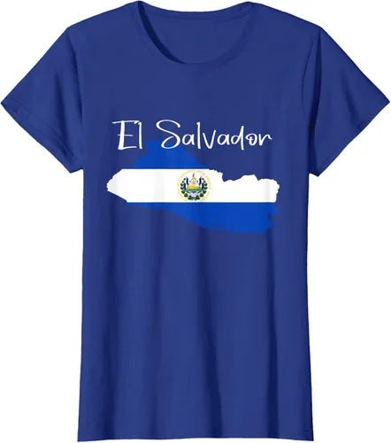 Miniatura 51 de Camiseta con la bandera de El Salvador, mapa de El Salvador, camiseta de Salvador para mujer