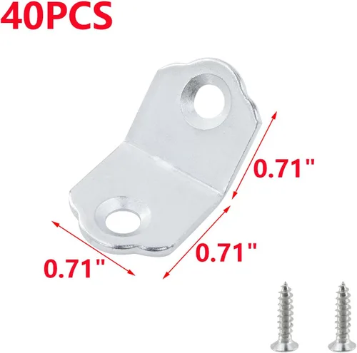 Miniatura 2 de MY MIRONEY 40 unids soportes de esquina anti hierro invertido hoja muebles hardware plata 135 grados esquina junta esquina apoyos