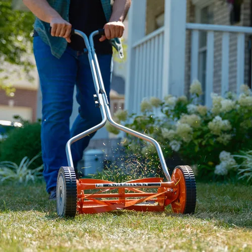 Miniatura 11 de American Lawn Mower Company 1204-14 Cortacésped de carrete de empuje de 4 hojas de 14 pulgadas, color rojo