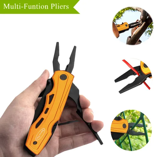 Miniatura 7 de RoverTac, navaja multiuso, para campamento, pesca, senderismo, actividades al aire libre, con alicates, destornillador, abridor de botellas, cierre